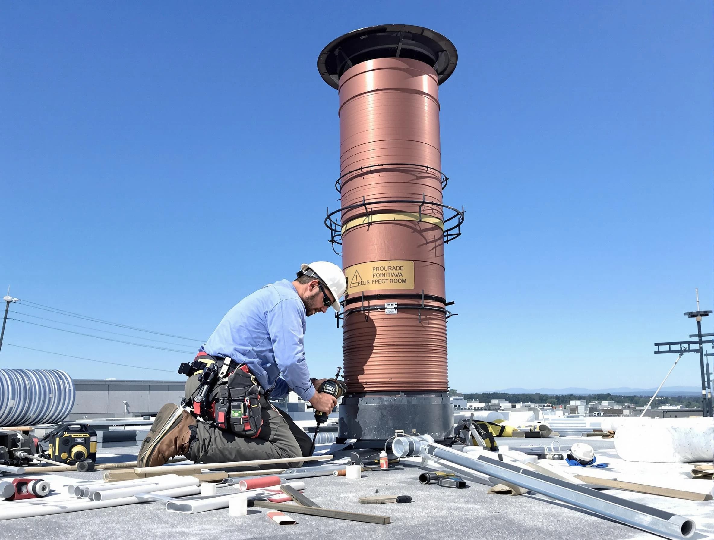 Installed chimney liner by Garfield Chimney Sweep in Garfield, NJ