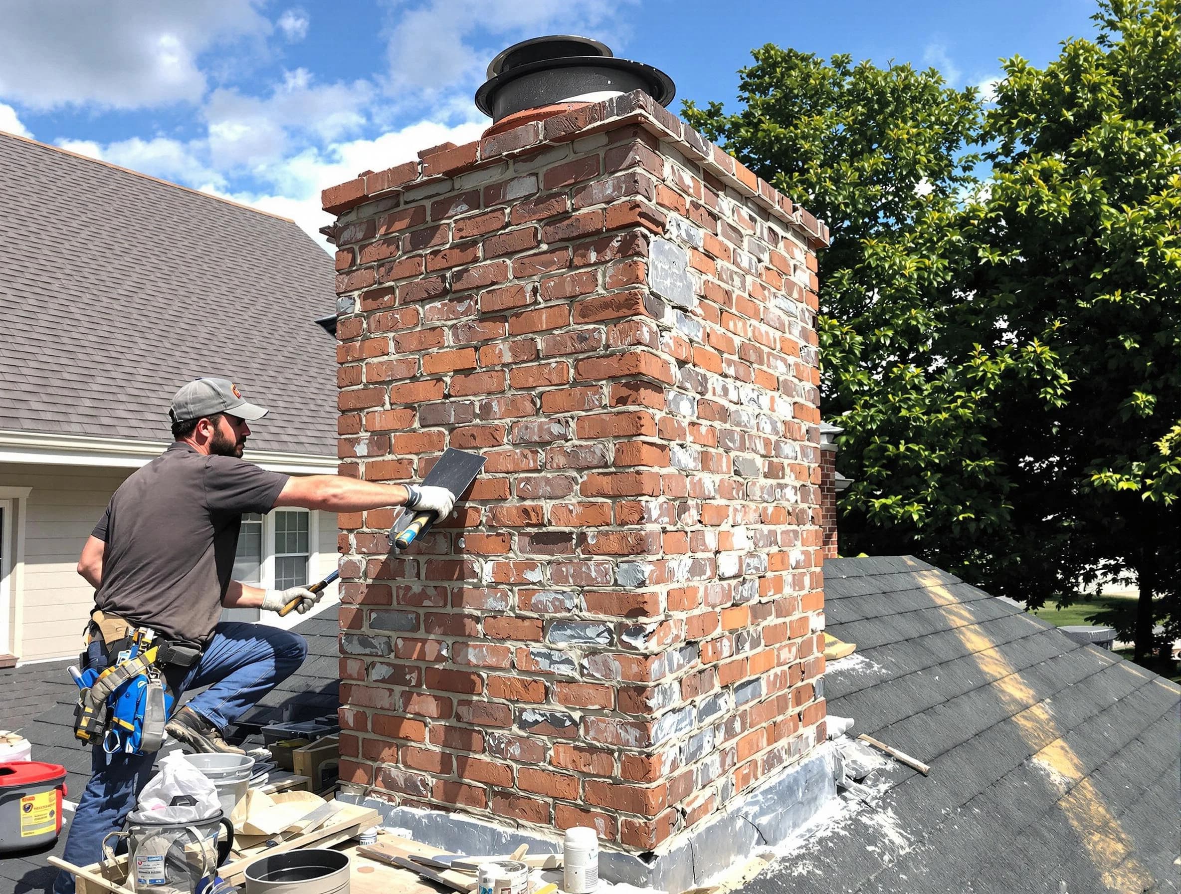 Completed chimney rebuild by Garfield Chimney Sweep in Garfield, NJ