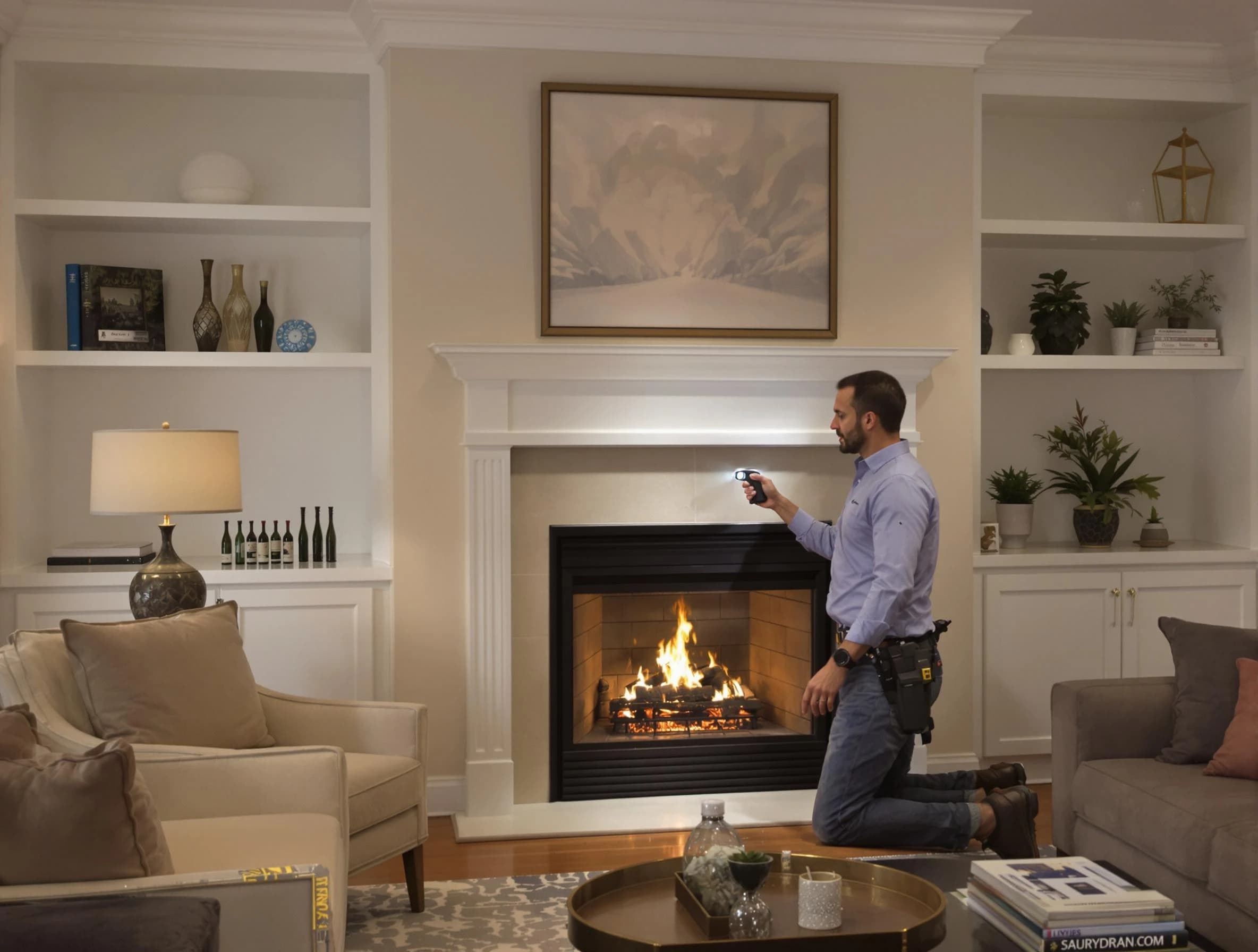 Garfield Chimney Sweep conducting a fireplace safety inspection in Garfield, NJ