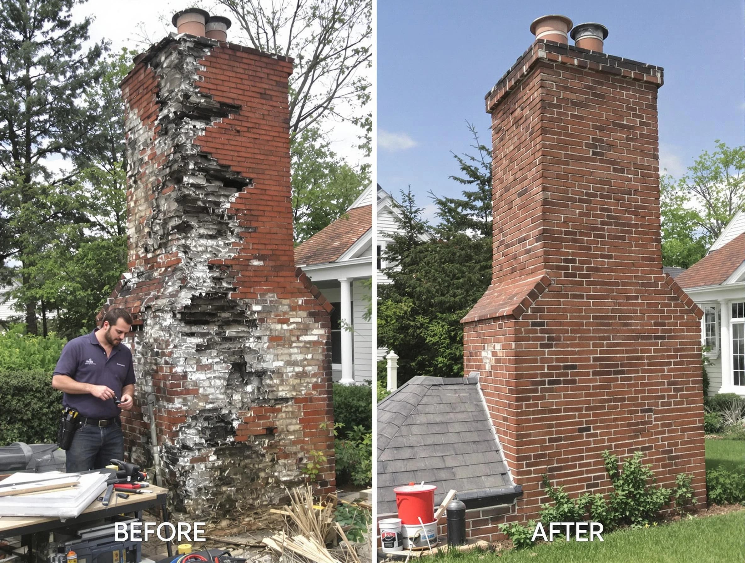 Garfield Chimney Sweep performing a full chimney restoration in Garfield, NJ