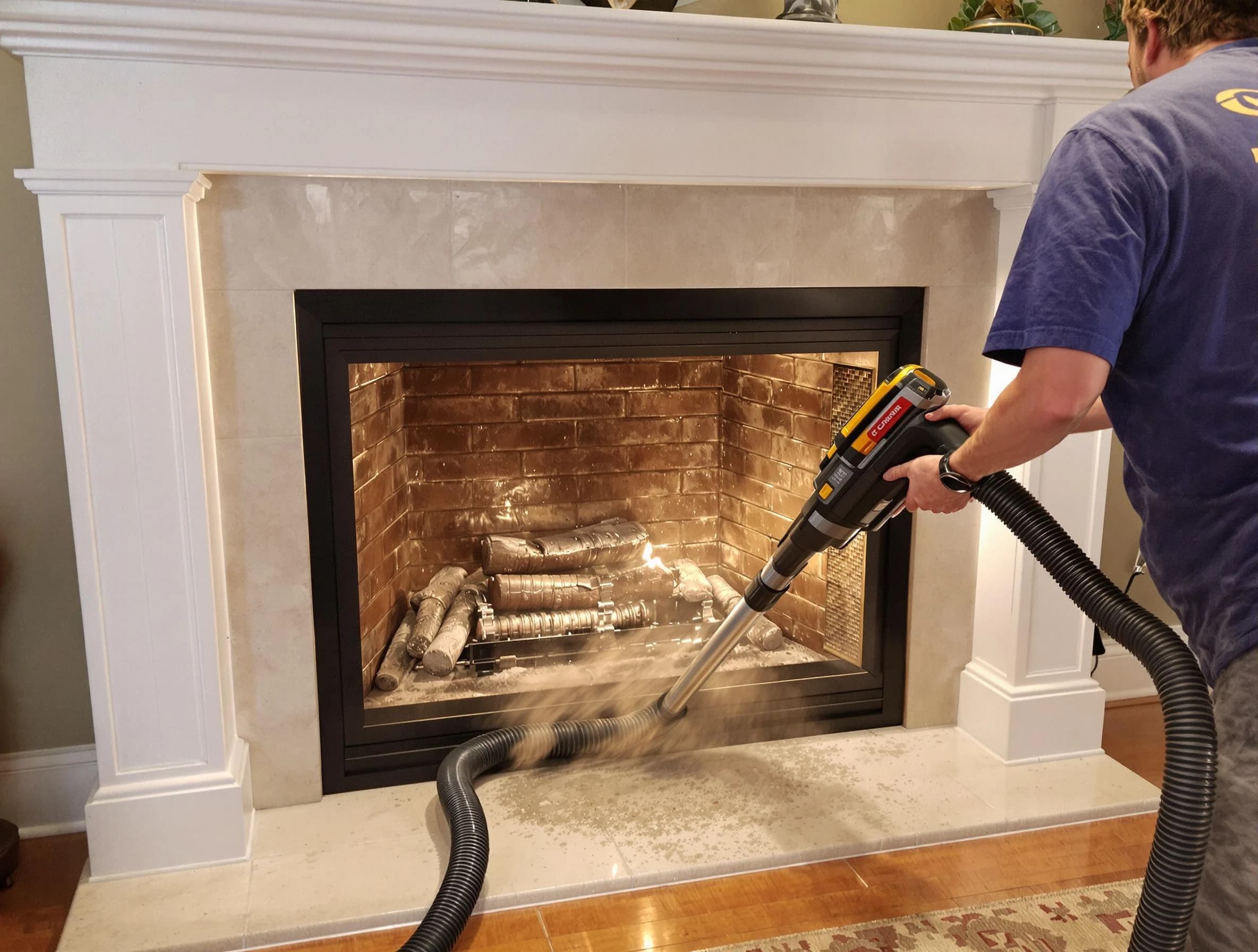 Fireplace cleaning performed by Garfield Chimney Sweep in Garfield, NJ