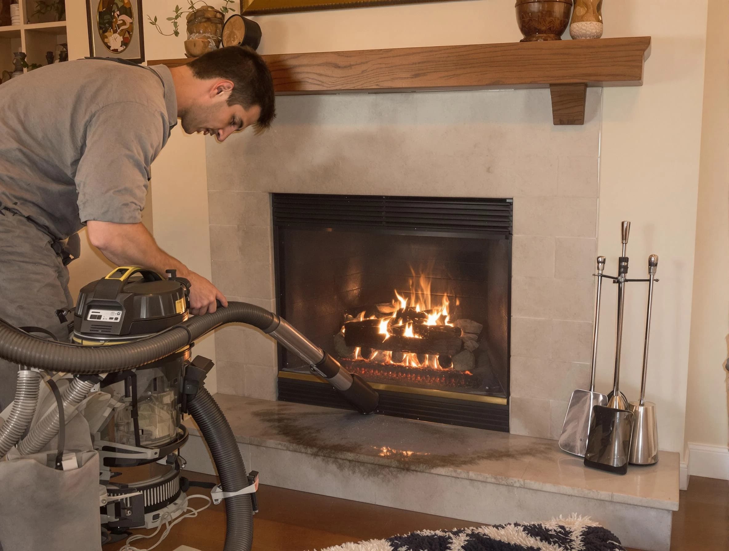 Routine fireplace upkeep by Garfield Chimney Sweep in Garfield, NJ