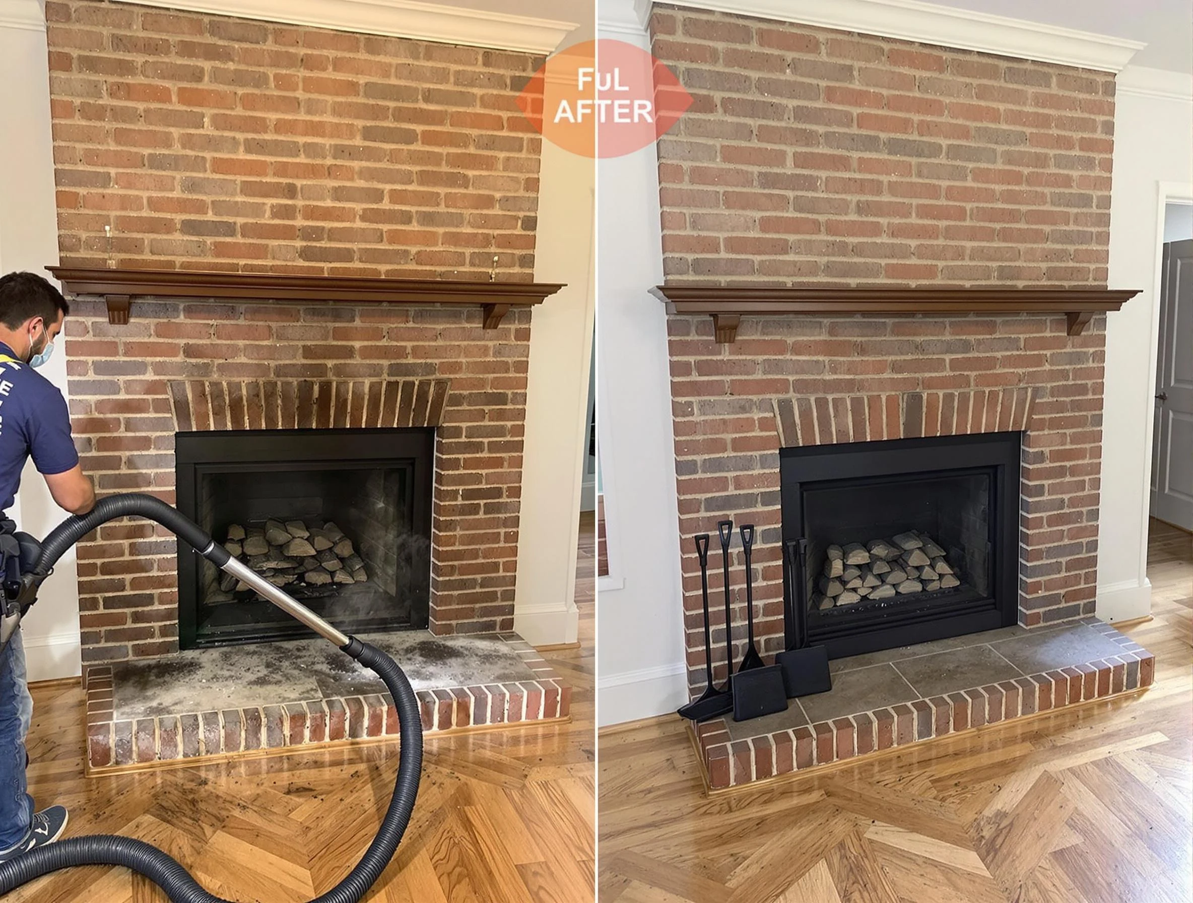 Garfield Chimney Sweep carefully sanitizing a fireplace in Garfield, NJ